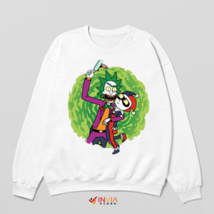 Joker And Harley's Cosmic Rick Morty White Sweatshirt