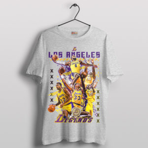 Legends of the Lakers Dynasty Tribute Sport Grey T-Shirt