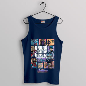 Level Up with Grand Time Heist Avengers Navy Tank Top