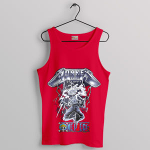 Luffy Gear 5 Lightning Strike Metallica Red Tank Top