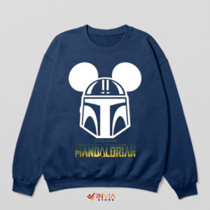 Mandalorian Helmet Mickey Mouse Navy Sweatshirt