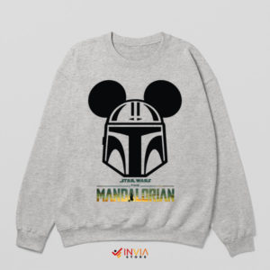 Mandalorian Helmet Mickey Mouse Sport Grey Sweatshirt