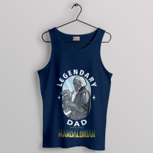 Mando and Baby Yoda Legendary Dad Navy Tank Top