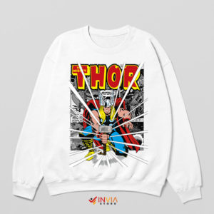 Marvel Adventure Series Thor Hammer White Sweatshirt