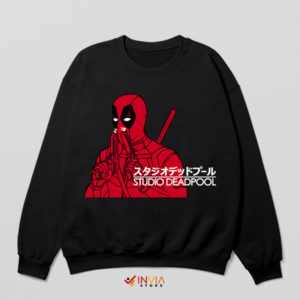 Marvel Deadpool Studio Ghibli Meme Black Sweatshirt