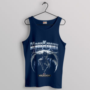 Marvel Moon Knight in a Dark Lightning Navy Tank Top