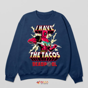 Maximum Flavor Deadpool's Taco-Time Navy Sweatshirt