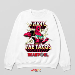 Maximum Flavor Deadpool's Taco-Time White Sweatshirt