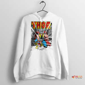 Mjolnir Marvels Thor's Vintage Hammer White Hoodie