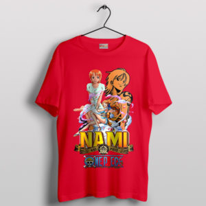 Nami's Navigator Adventure One Piece Red T-Shirt