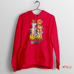 Navigate the Grand Line Nami One Piece Red Hoodie