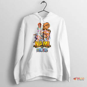 Navigate the Grand Line Nami One Piece White Hoodie