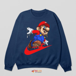 Neon Mushroom Trippy Mario Bros Navy Sweatshirt