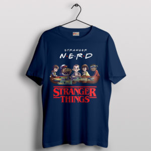 Nerdy Friends in the Upside Down Navy T-Shirt