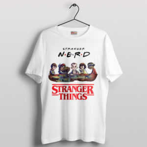 Nerdy Friends in the Upside Down White T-Shirt