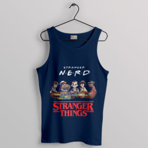 Nerdy Mysteries Stranger Things Friends Navy Tank Top