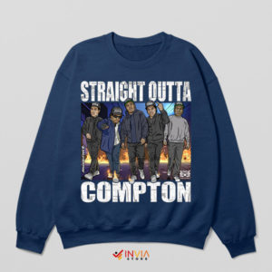 Old School Rap Outta Compton Navy Sweatshirt