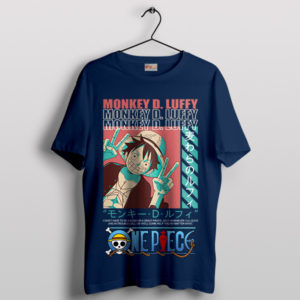 Peaceful Pirate's Journey Luffy One Piece Navy T-Shirt