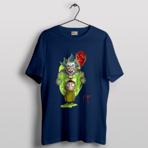 Pennywise Joins the Rick Morty Universe Navy T-Shirt