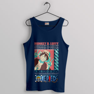 Pirate of Peace Luffy's Hand Sign Navy Tank Top