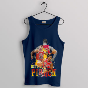 Playmaker Pippen's 33 Basketball Navy Tank Top