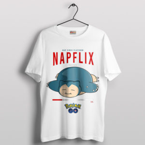 Pokemon Snorlax Marathon on Napflix White T-Shirt