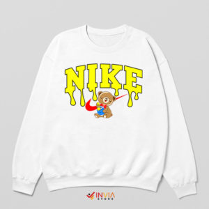 Pooh Bear's Journey Nike Swoosh White Sweatshirt