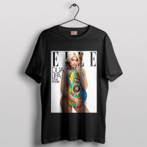 Pop Star Glamour Dua Lipa Elle Cover Black T-Shirt