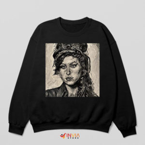 Portrait Paint Art Edition Amy Winehouse Black Sweatshirt