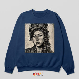 Portrait Paint Art Edition Amy Winehouse Navy Sweatshirt