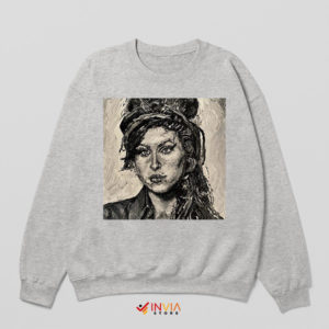 Portrait Paint Art Edition Amy Winehouse Sport Grey Sweatshirt