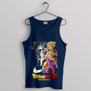 Powerful Team-Up Goku Gohan Nike Art Navy Tank Top