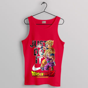 Powerful Team-Up Goku Gohan Nike Art Red Tank Top