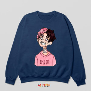 Remembering Lil Peep Hellboy Navy Sweatshirt