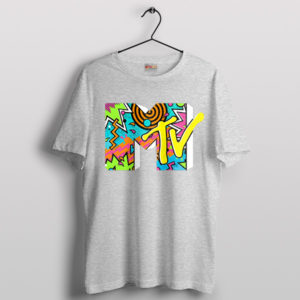 Retro 90s MTV Music Nostalgic Sport Grey T-Shirt