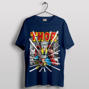 Retro Marvel Thor's Vintage Hammer Navy T-Shirt