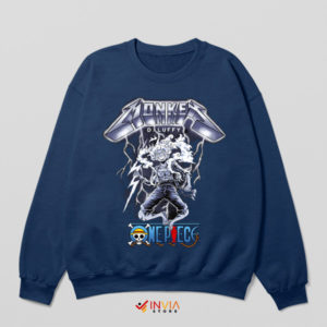 Ride the Lightning Luffy Gear 5 Navy Sweatshirt