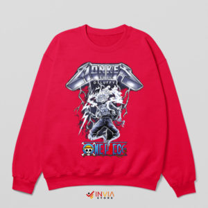 Ride the Lightning Luffy Gear 5 Red Sweatshirt