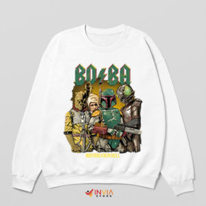 Rock Anthem with Boba Fett ACDC White Sweatshirt