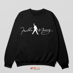 Rock and Roll Icon Freddie Silhouette Black Sweatshirt