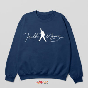 Rock and Roll Icon Freddie Silhouette Navy Sweatshirt