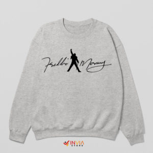 Rock and Roll Icon Freddie Silhouette Sport Gey Sweatshirt