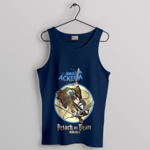 Rogue Titan's Shadow Ackerman AOT Navy Tank Top