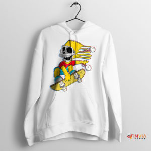 Rolling with Bart Skate Free or Die White Hoodie