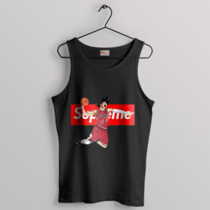 Saiyan Dunk Contest Goku and Chicago Bulls Black Tank Top