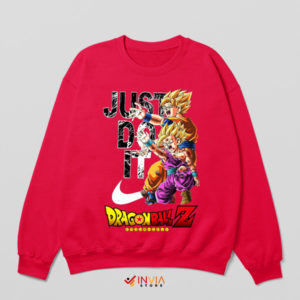 Saiyan Way Goku and Gohan Nike Do It Red Sweatshirt