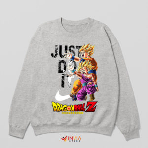 Saiyan Way Goku and Gohan Nike Do It Sport Grey Sweatshirt