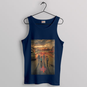 Series Stranger Things 4 Saga Continues Navy Tank Top