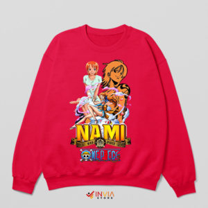 Set Sail with Nami One Piece Red Sweatshirt