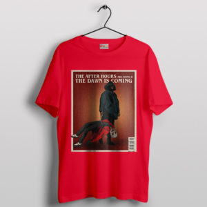 Sleek Dawn FM Style The Weeknd Red T-Shirt